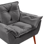 Poltrona Decorativa Opala Suede - Lm Decor Cinza Escuro