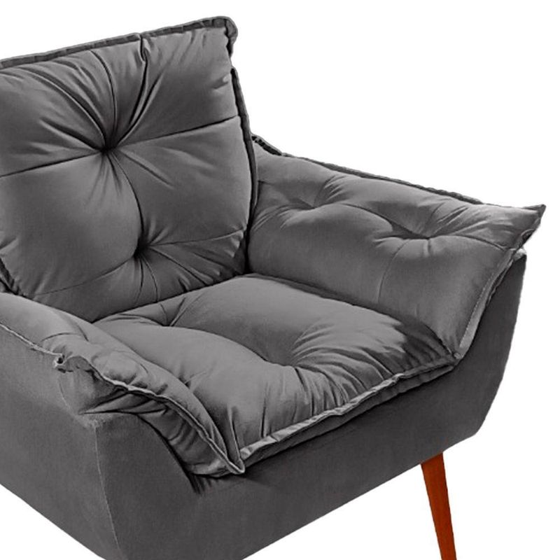 Poltrona Decorativa Opala Suede - Lm Decor Cinza Escuro