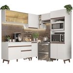 Cozinha completa de canto madesa reims 402002 com armário e balcão - branco