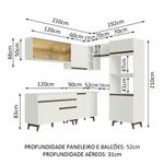Cozinha completa de canto madesa reims 402002 com armário e balcão - branco