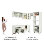 Cozinha completa de canto madesa reims 402002 com armário e balcão - branco
