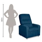 Poltrona Decorativa Do Papai Reclinável Confortável Suede Azul Marinho - Lm Decor