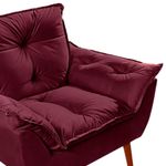 Kit 2 Poltronas Opala Decorativa P- Sala, Quarto E Recepção Suede - Lm Decor Vermelho Bordô