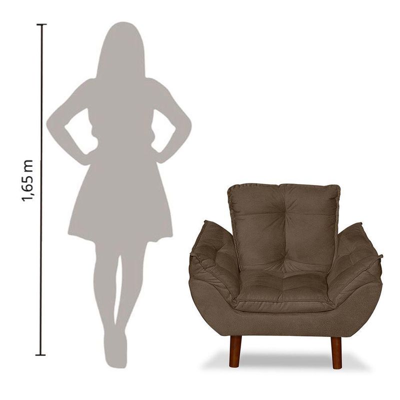 Mini Poltrona Decorativa Infantil Suede - Lm Decor Marrom