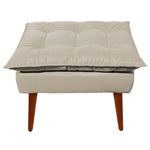Kit Poltrona Decorativa Namoradeira 2 Puffs Opala E 2 Almofadas Suede - Lm Decor Bege
