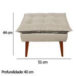 Kit Poltrona Decorativa Namoradeira 2 Puffs Opala E 2 Almofadas Suede - Lm Decor Bege
