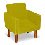 Mini Poltrona Decorativa Infantil Nina Suede - Lm Decor Amarelo