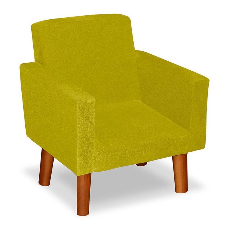 Mini Poltrona Decorativa Infantil Nina Suede - Lm Decor Amarelo