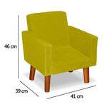 Mini Poltrona Decorativa Infantil Nina Suede - Lm Decor Amarelo