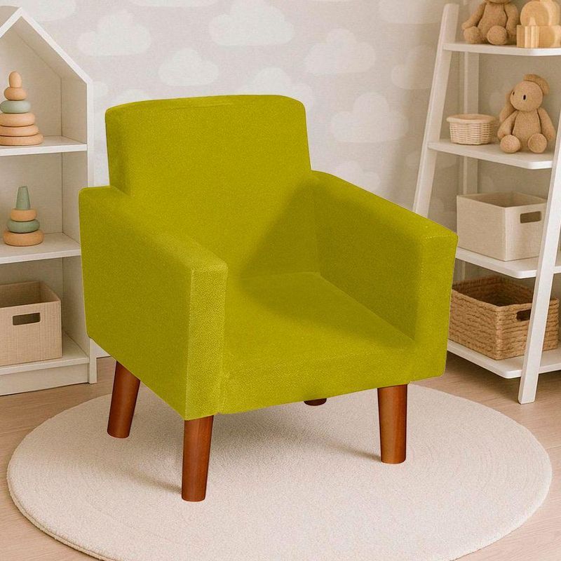 Mini Poltrona Decorativa Infantil Nina Suede - Lm Decor Amarelo