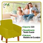 Mini Poltrona Decorativa Infantil Nina Suede - Lm Decor Amarelo