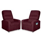 Kit 02 Poltronas Decorativas Do Papai Reclinável Confortável Suede Bordô - Lm Decor