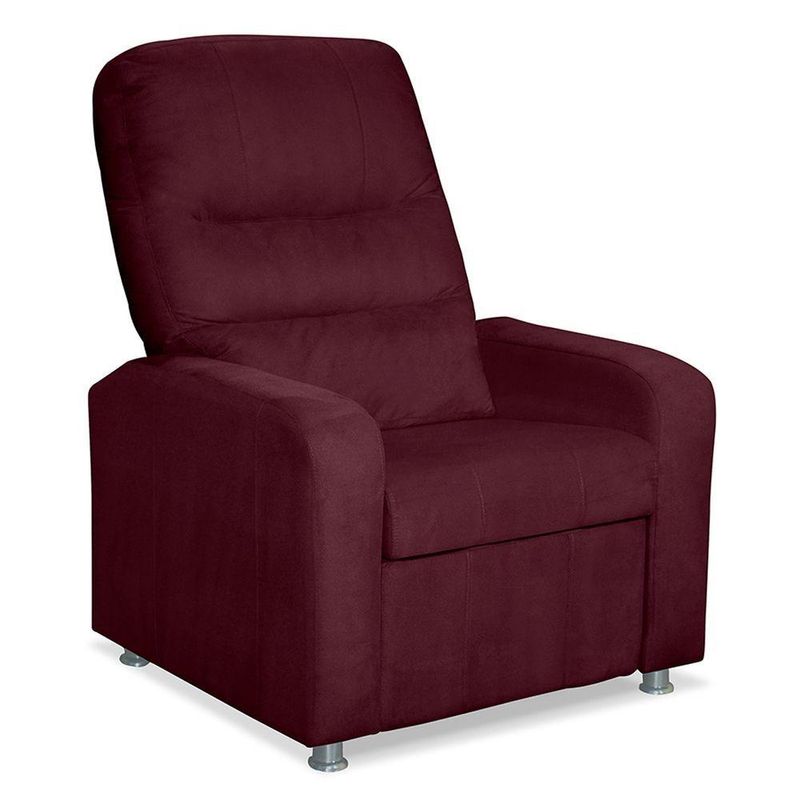 Kit 02 Poltronas Decorativas Do Papai Reclinável Confortável Suede Bordô - Lm Decor