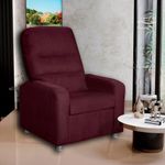 Kit 02 Poltronas Decorativas Do Papai Reclinável Confortável Suede Bordô - Lm Decor