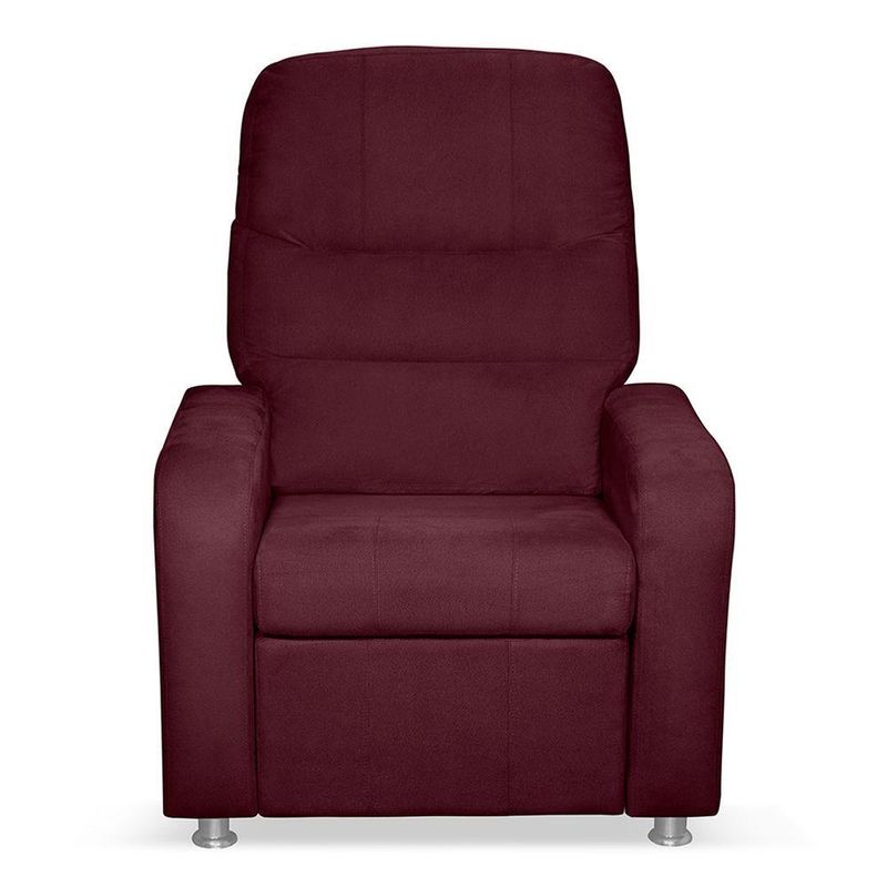 Kit 02 Poltronas Decorativas Do Papai Reclinável Confortável Suede Bordô - Lm Decor