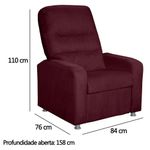 Kit 02 Poltronas Decorativas Do Papai Reclinável Confortável Suede Bordô - Lm Decor