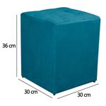 Kit Poltrona Decorativa Namoradeira 2 Puffs Quadrado E 2 Almofadas Suede - Lm Decor Azul Claro