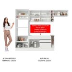 Cozinha completa madesa safira com armário e balcão (sem tampo e pia) - branco