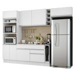 Cozinha completa madesa safira com armário e balcão (sem tampo e pia) - branco