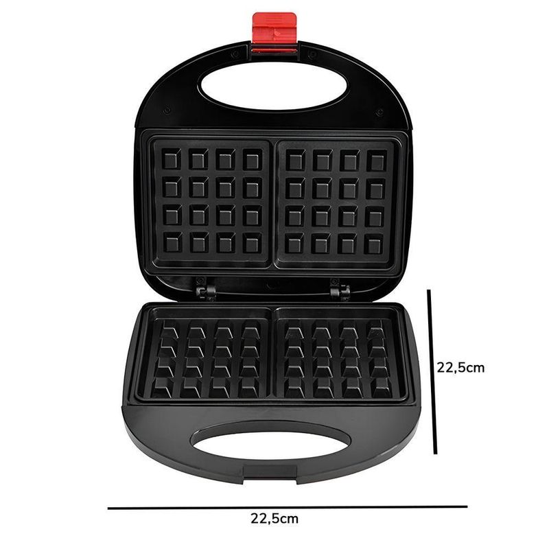 Sanduicheira Elétrica para Waffles 750W Preto com Trava de Shopmix 110V