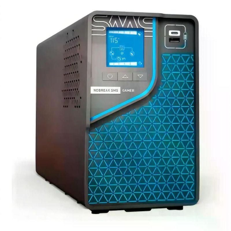 Nobreak Gamer 2000BI-BI 0029601 Wi-Fi LED RGB Preto SMS 2000VA Bivolt