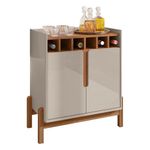 Aparador Barzinho Lizz Com Adega 2 Portas Off White-cedro - Casa D Off White-cedro