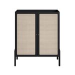 Balcão Buffet Bar Multiuso Oslo 2 Portas 5 Prateleiras MDP 93CM Nero