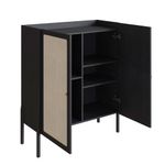 Balcão Buffet Bar Multiuso Oslo 2 Portas 5 Prateleiras MDP 93CM Nero