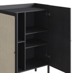 Balcão Buffet Bar Multiuso Oslo 2 Portas 5 Prateleiras MDP 93CM Nero