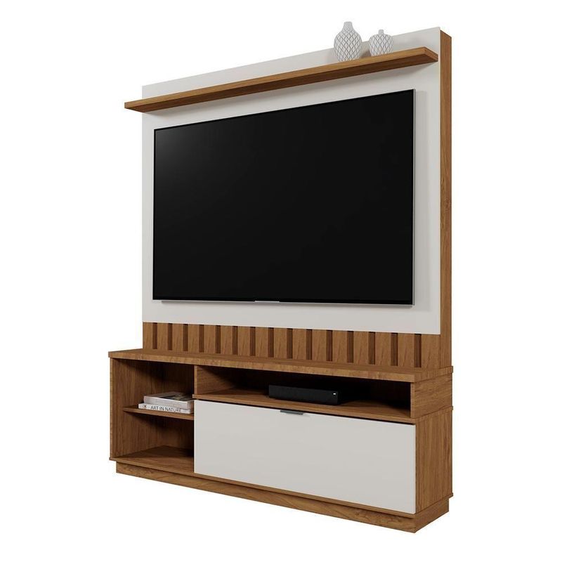 Estante Home Theater Diamantina 1 Porta MDF 150CM Amêndoa Möbler