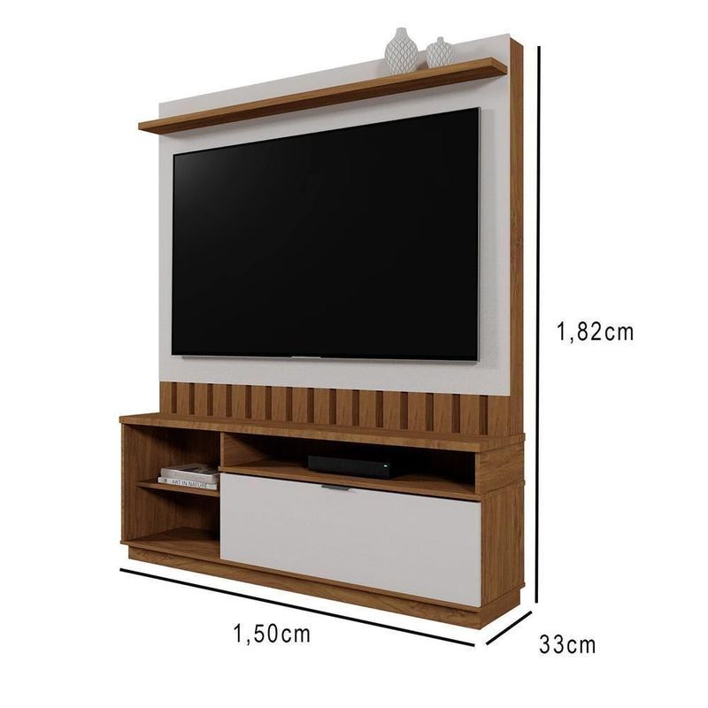Estante Home Theater Diamantina 1 Porta MDF 150CM Amêndoa Möbler
