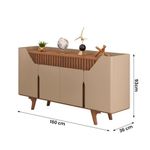 Aparador Buffet Tâmisa Moderno 4 Portas MDF MDP 160CM Fendi Bechara Móveis