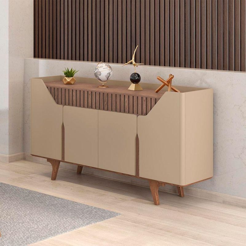 Aparador Buffet Tâmisa Moderno 4 Portas MDF MDP 160CM Fendi Bechara Móveis