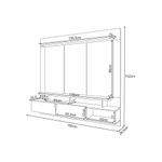 Painel Home Suspenso Zenith para TV 60 Polegadas 160CM MDF MDP Cinamomo Off White HB Móveis
