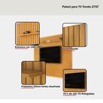 Painel Suspenso para TV Trento 275,7 275,7CM MDF Ripado Cedro DJ Móveis