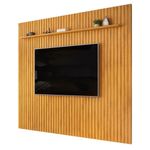 Painel Suspenso para TV Trento 275,7 275,7CM MDF Ripado Cedro DJ Móveis
