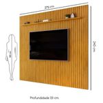 Painel Suspenso para TV Trento 275,7 275,7CM MDF Ripado Cedro DJ Móveis