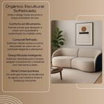 Sofá Modular Viena 3 Lugares Fixo 200CM Bege Veludo e Courino Divani