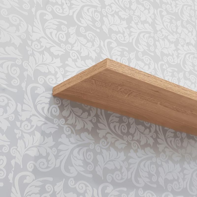 Prateleira Porta Quadros 100X15CM MDP Suporte Invisível Moderno Bege Mercado das Prateleiras 100CM