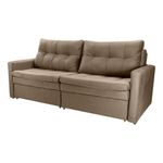 Sofá Cama Nayla 3 Lugares Retrátil 220CM Marrom Veludo Matrix