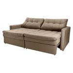Sofá Cama Nayla 3 Lugares Retrátil 220CM Marrom Veludo Matrix