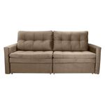 Sofá Cama Nayla 3 Lugares Retrátil 220CM Marrom Veludo Matrix