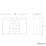 Cômoda Fontana 7 Gavetas MDP com Puxador em MDF Titânio e Freijó para Organização do Quarto