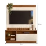 Estante Home Diamantina 150cm Amêndoa-off White Para Até 60? - Mobler Amêndoa-off White