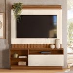 Estante Home Diamantina 150cm Amêndoa-off White Para Até 60? - Mobler Amêndoa-off White