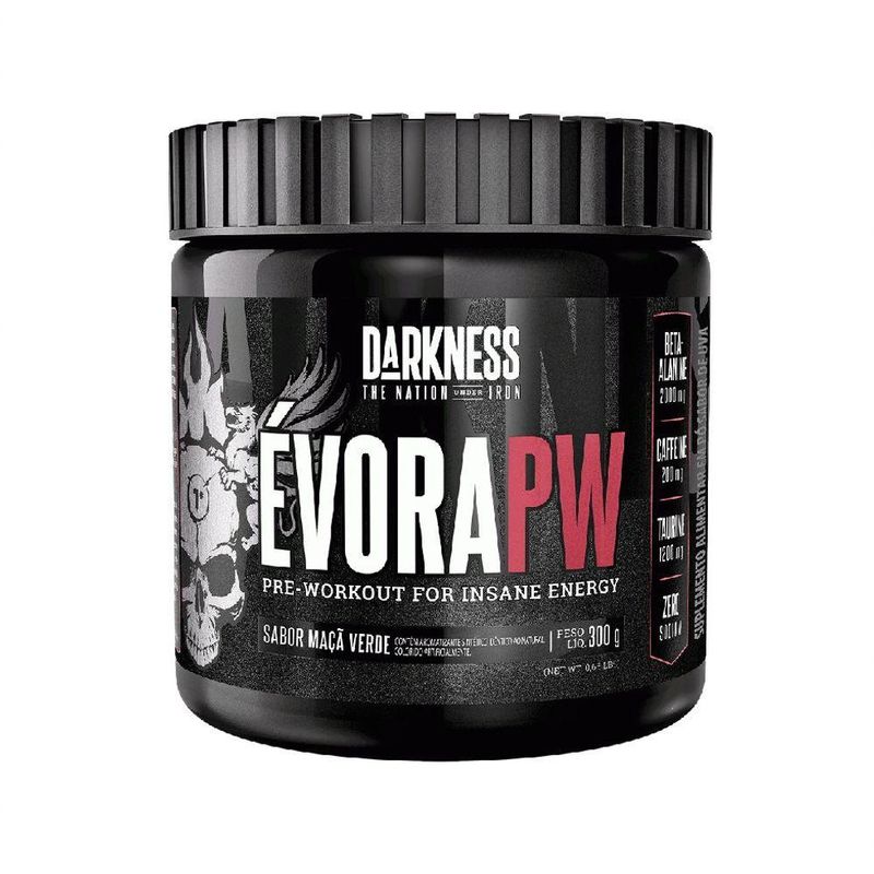 Suplemento Darkness Évora Pw Treino de Força Alta Intensidade 300G Maçã Verde