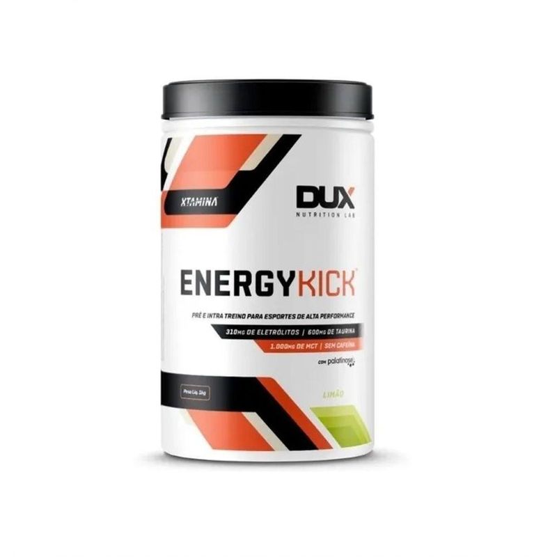 Suplemento Alimentar Dux Nutrition Energy Kick Energia e Resistência 600MG Taurina 1000MG TCM Limão