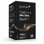 Suplemento Alimentar de Ômega 3 em Cápsulas Puravida com EPA DHA 660MG EPA 440MG DHA 60 Caps