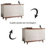 Buffet Aparador Flow Moderno 3 Portas MDF-MDP 124,5CM Off White-freijó EJ Móveis