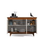 Buffet Aparador Flow Moderno 3 Portas MDF-MDP 124,5CM Off White-freijó EJ Móveis